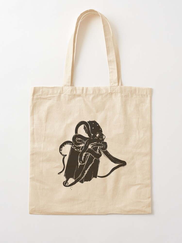 Thumbnail 2 of 5, Tote Bag, Skating by the sea - octopus designed and sold by LeDarkstone.