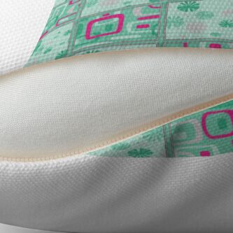 Alternate view of HIGH SELLING RETRO 1950S INSPIRED CHECKS IN PINK AND AQUA Throw Pillow