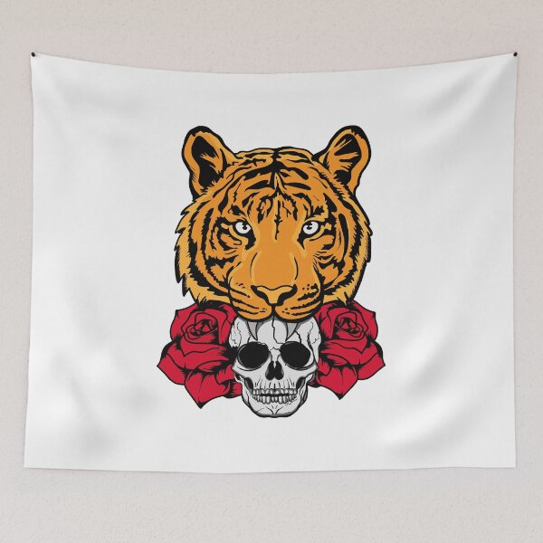 Item preview, Halloween skull and tiger designed and sold by veczock.