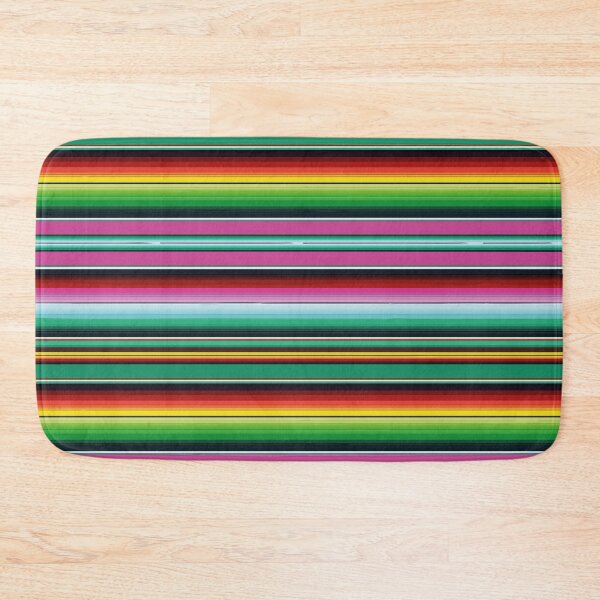 Item preview, Sarape Saltillo Verde mexican stripe pattern vibrant fabric poncho serape designed and sold by T-Mex.