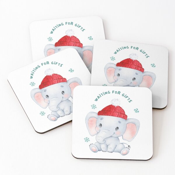 Item preview, Waiting for gifts cute Christmas baby elephant designed and sold by KahlenDeveraux.