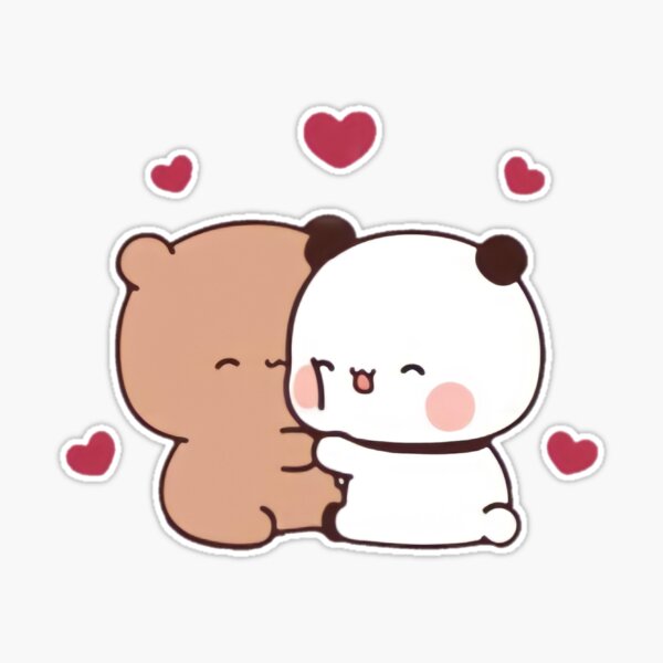 Bubu and Dudu, Cute Bear Couple, Panda Yier, Bubu Brownie Bear Sticker  Poster for Sale by valeriehsin