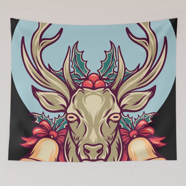 Item preview, Deer Christmas - Retro Illustration designed and sold by STR Graphs.