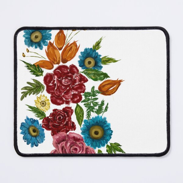 Item preview, Bright Abstract flowers colourful roses flowers red blue yellow orange pink designed and sold by Inktown.