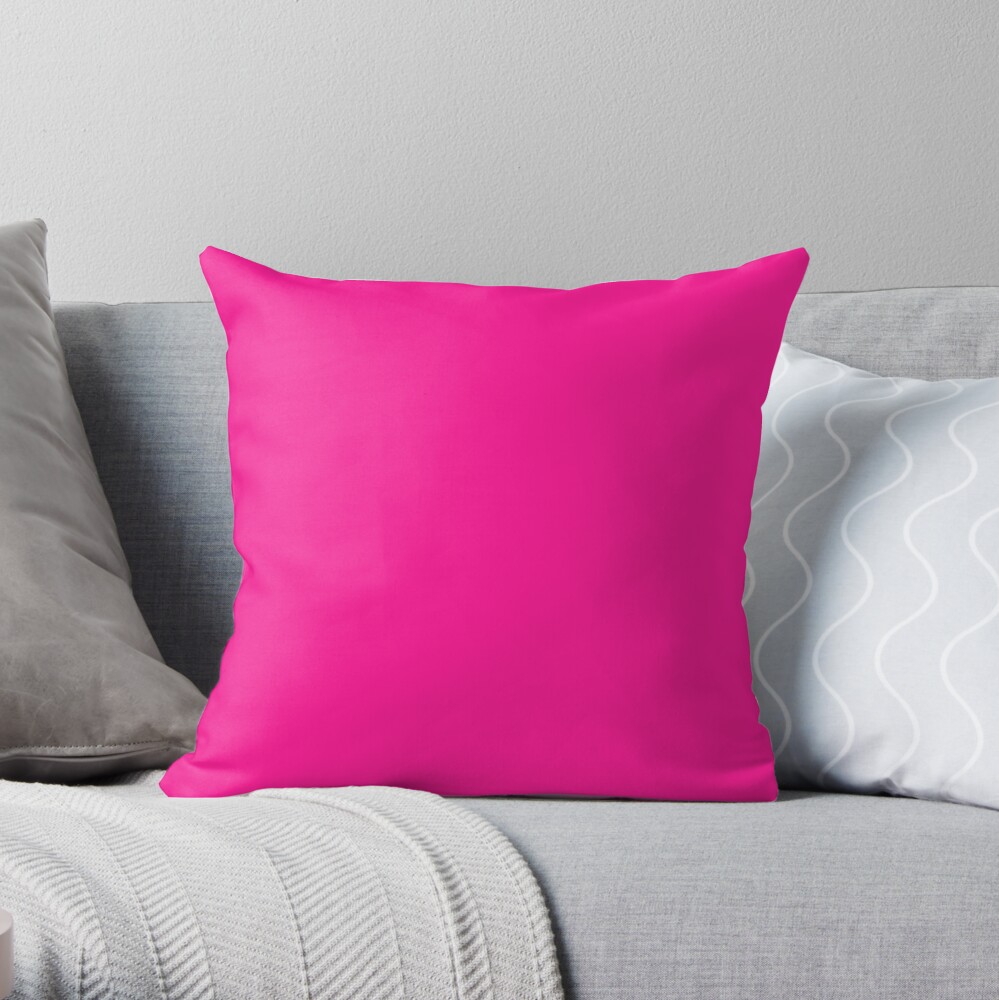 PLAIN SOLID DEEP PINK -100 PINK SHADES ON OZCUSHIONS ON ALL PRODUCTS Throw Pillow