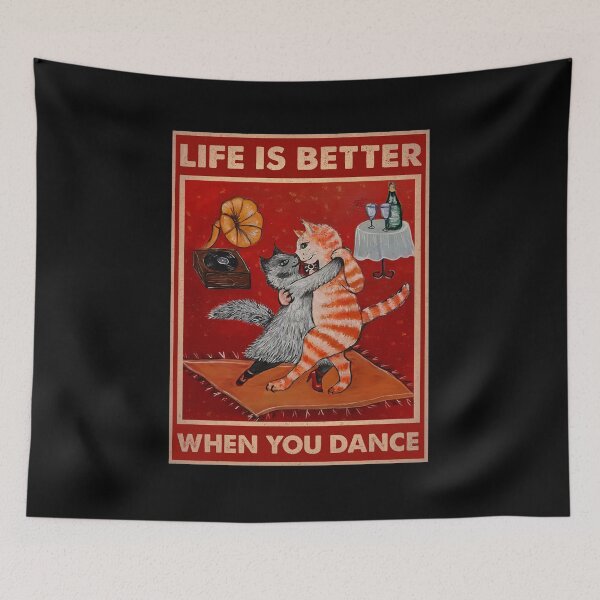Item preview, Life Is Better When You Dance Cat Dancing Vintage designed and sold by khlokprimb.
