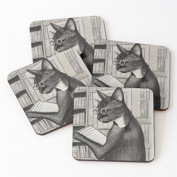 Item preview, Library Cat Lithographic Print designed and sold by SubtleSplit.