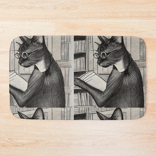 Item preview, Library Cat Lithographic Print designed and sold by SubtleSplit.