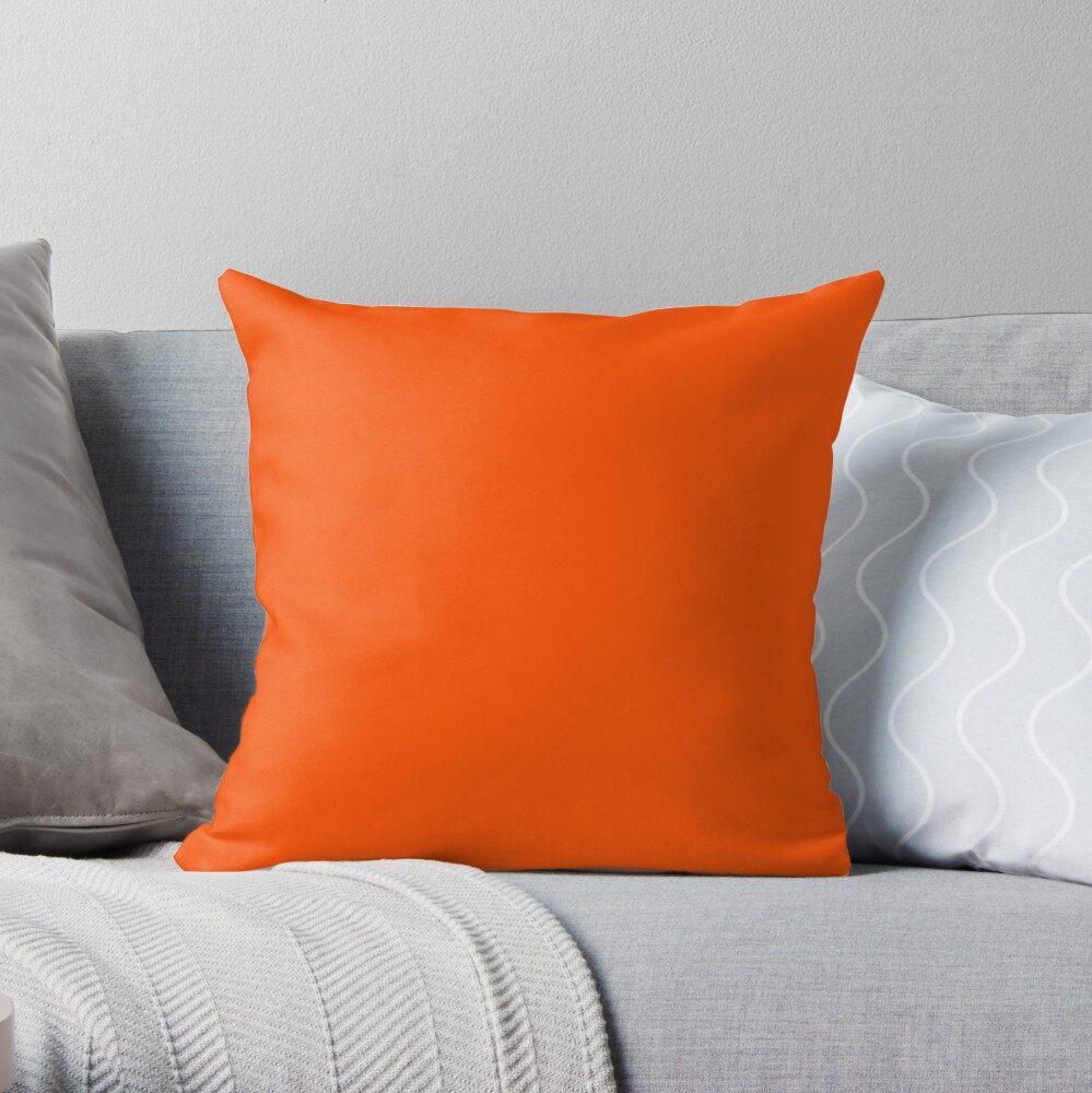 SOLID PLAIN INTERNATIONAL ORANGE -OVER 100 SHADES OF ORANGE ON OZCUSHIONS Throw Pillow