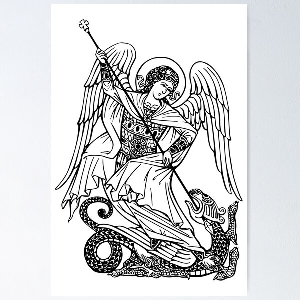 Item preview, Saint Michael Archangel and the dragon designed and sold by lachataigne.