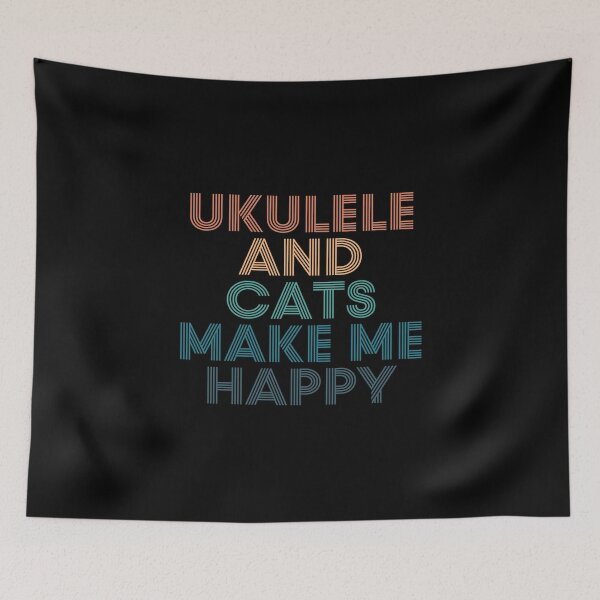 Item preview, Ukulele And Cats Make Me Happy- Gift for Ukulele & Cats Fans designed and sold by kindxinn.