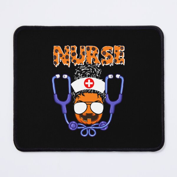 Item preview, Halloween Nurse Nursing messy bun hair pumpkin Stethoscope designed and sold by Mac Store.
