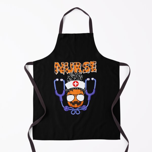 Item preview, Halloween Nurse Nursing messy bun hair pumpkin Stethoscope designed and sold by Mac Store.