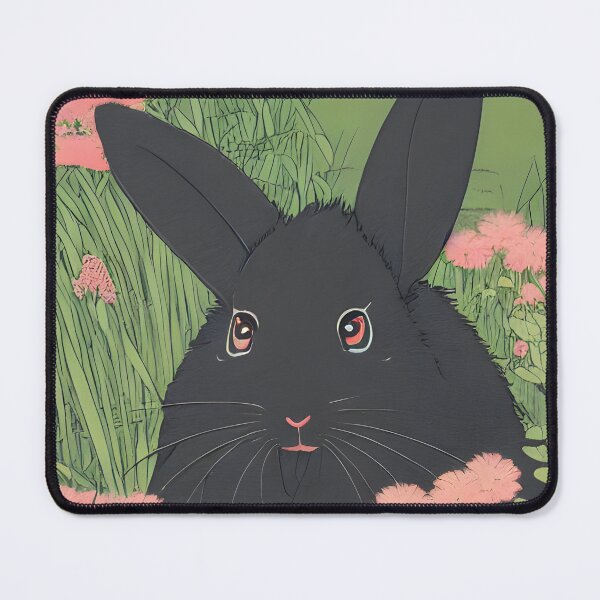 Item preview, Cute Black Fuzzy Lop Rabbit with Binkying Innocent Eyes designed and sold by wigobun.