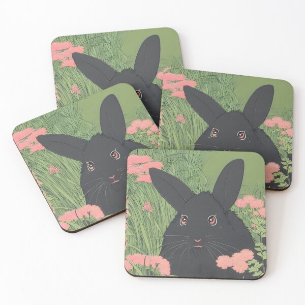 Item preview, Cute Black Fuzzy Lop Rabbit with Binkying Innocent Eyes designed and sold by wigobun.