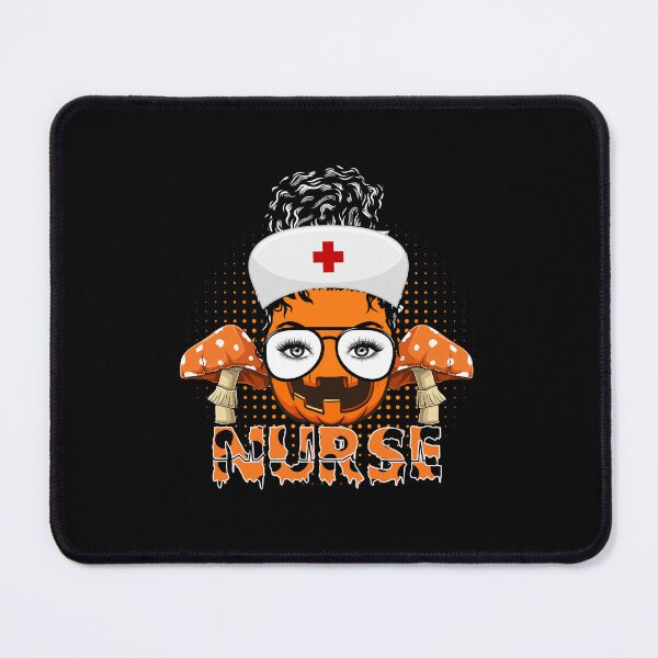 Item preview, Halloween Nurse messy bun hair pumpkin mushroom leopard designed and sold by Mac Store.