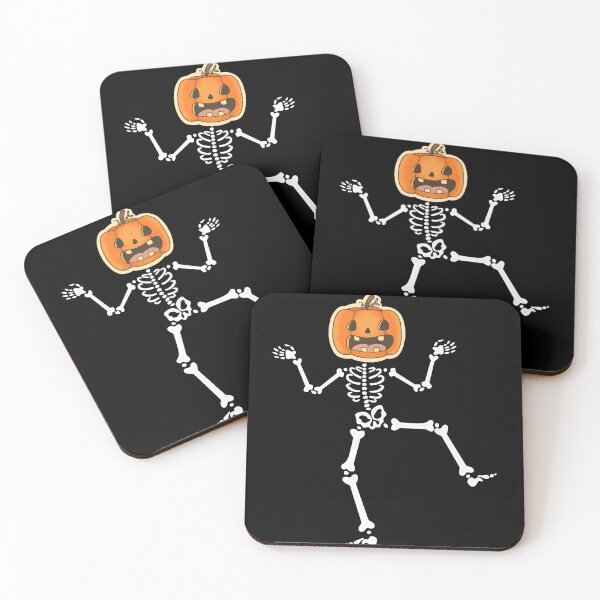 Item preview, Dancing Skeletons Dance Challenge Halloween Scary Skeleton with Orange Pumpkin Head | Rocker Skeleton Hand Rock On Costume Funny Halloween designed and sold by FitBeast.