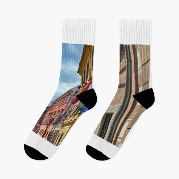Item preview, an old building with a Hungarian flag in Sopron Hungary  designed and sold by goceris.