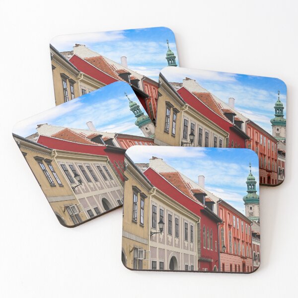 Item preview, Colorful old buildings and Firewatch tower in Sopron Hungary designed and sold by goceris.