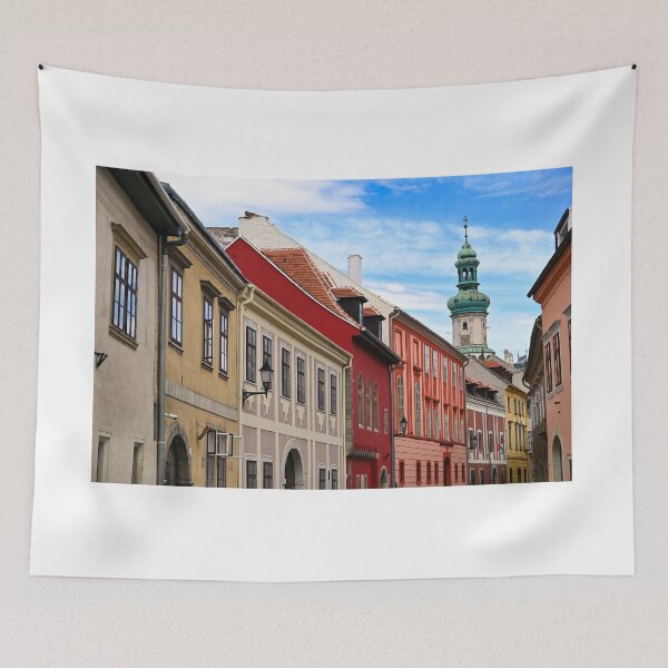 Item preview, Colorful old buildings and Firewatch tower in Sopron Hungary designed and sold by goceris.