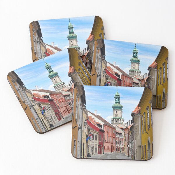 Item preview, Street with old buildings and Firewatch tower in Sopron Hungary designed and sold by goceris.