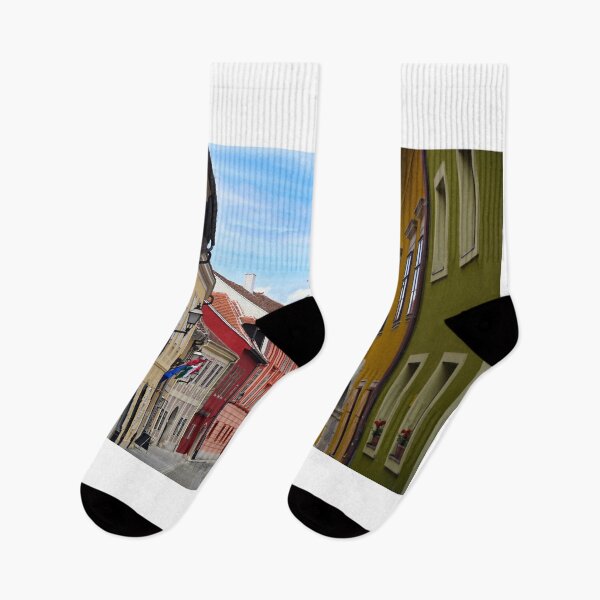 Item preview, Street with old buildings and Firewatch tower in Sopron Hungary designed and sold by goceris.