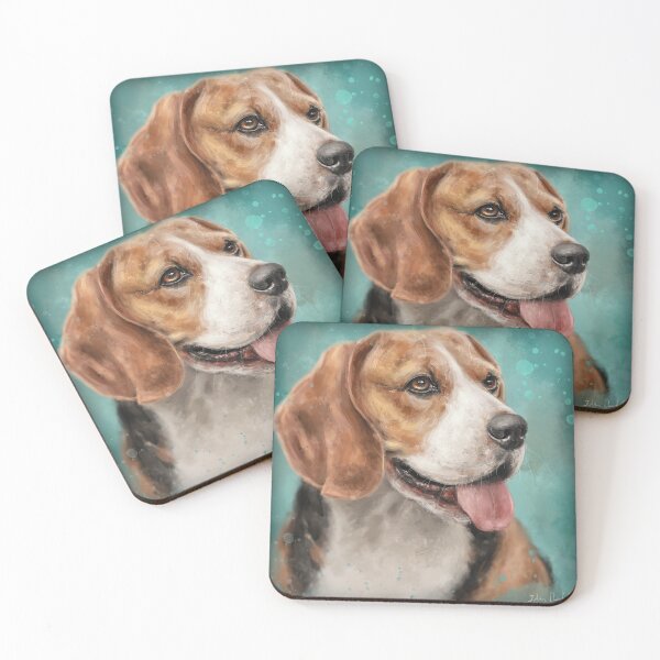 Item preview, Adorable Beagle Painting with Its Tongue Out on Green Background designed and sold by ibadishi.