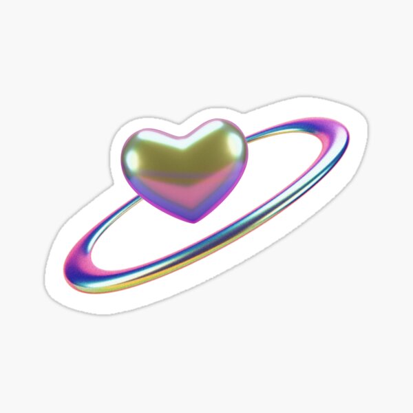 Y2K heart ring Sticker for Sale by Eckaa