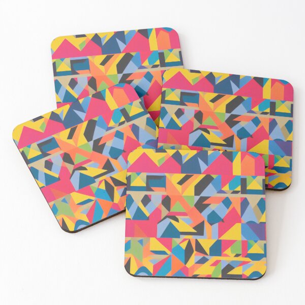 Item preview, Abstract Triangle Pattern In Bright Orange, Blue and Pink Colors designed and sold by Evolvity.