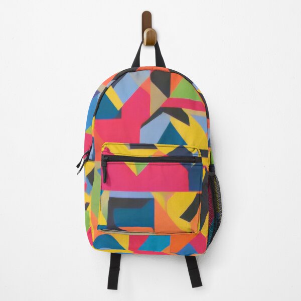 Item preview, Abstract Triangle Pattern In Bright Orange, Blue and Pink Colors designed and sold by Evolvity.