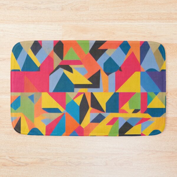 Item preview, Abstract Triangle Pattern In Bright Orange, Blue and Pink Colors designed and sold by Evolvity.