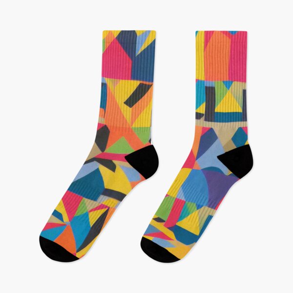 Item preview, Abstract Triangle Pattern In Bright Orange, Blue and Pink Colors designed and sold by Evolvity.