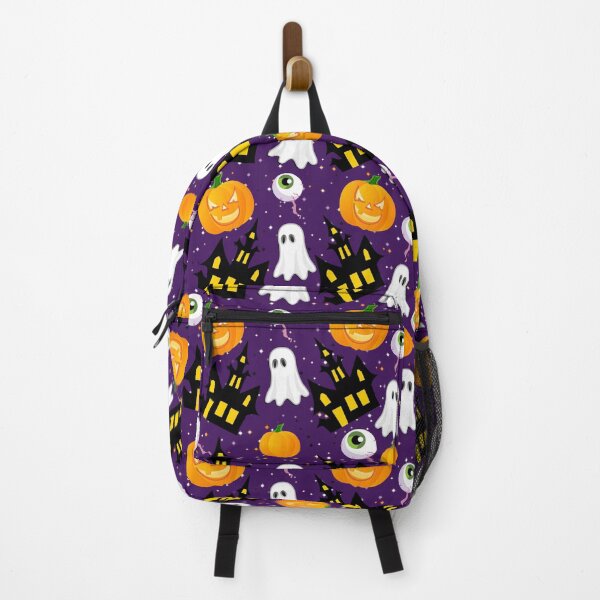 Item preview, Cute Halloween Ghosts Pumpkins and Haunted House Pattern designed and sold by LarkDesigns.