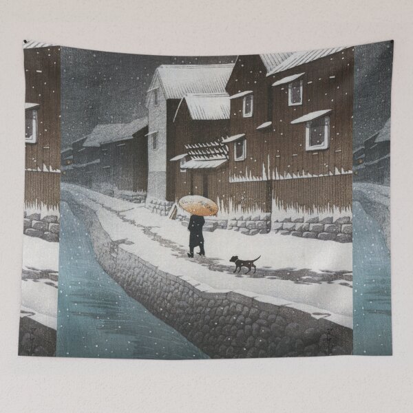 Item preview, Snow at Shinkawabata by Kawase Hasui designed and sold by Takeda-art.