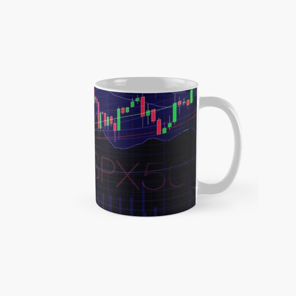 Stock market trading SPX500 charts concept art print Classic Mug
