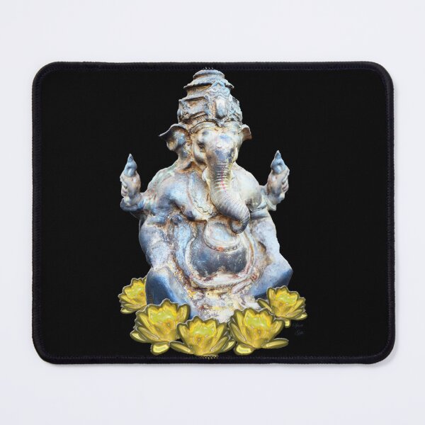 Item preview, Shri Ganesha The Lord of Success Yellow Lotus Blue designed and sold by SpiritGifts.