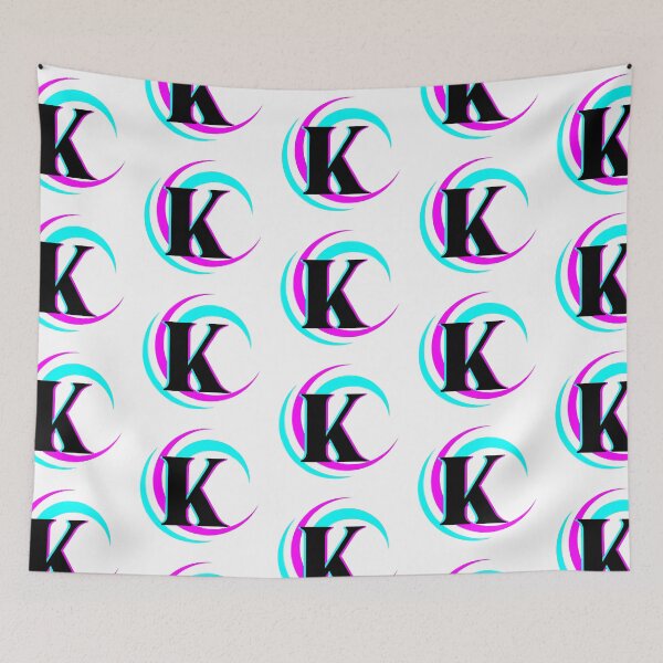 Item preview, Blue Pink Swirl Monogram K designed and sold by Coffee Lifestyle.