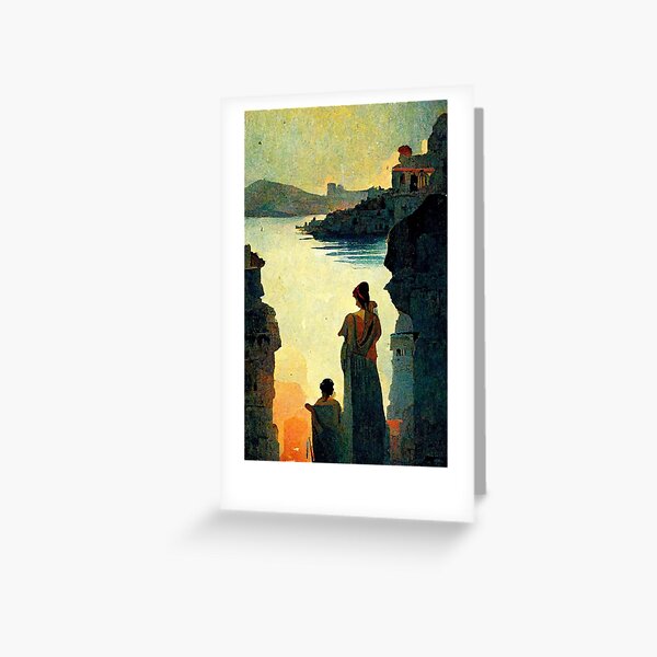 Item preview, Penelope waiting ancient greece themed painting designed and sold by TheAiEmporium.