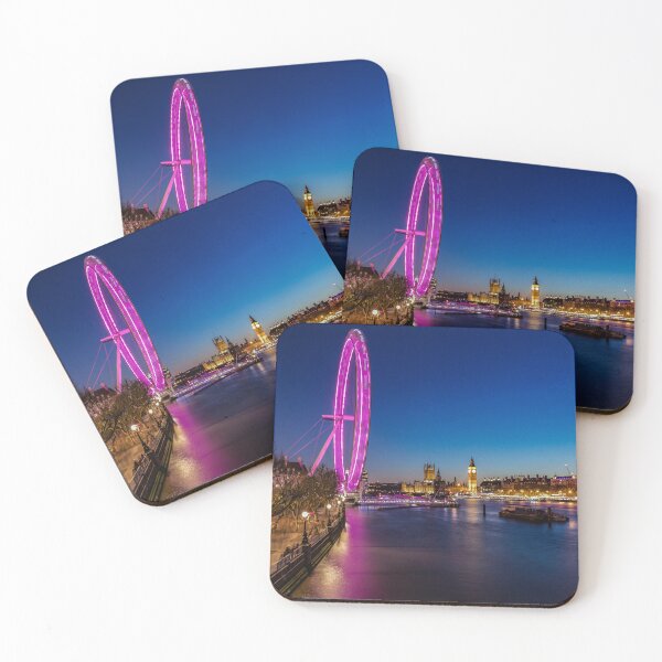 Item preview, Stunning clear night blue sky with Big Ben, London Eye, Thames River at Night designed and sold by HTPOP.
