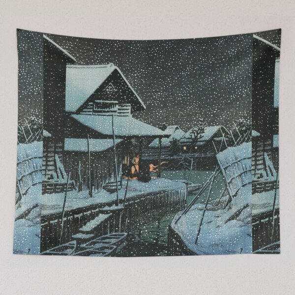 Item preview, Snow Night at Urayasu by Kawase Hasui designed and sold by Takeda-art.
