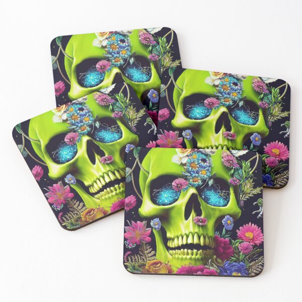 Item preview,  Skull With Flowers American Gothic – Cute Floral Skull designed and sold by MadeByRobots.