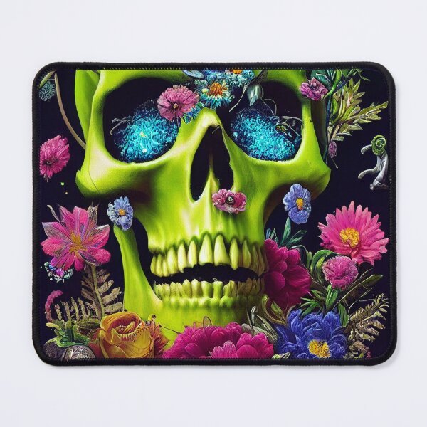 Item preview, Skull With Flowers American Gothic – Cute Floral Skull designed and sold by MadeByRobots.