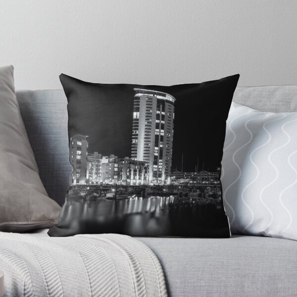 Meridian Tower, Swansea Throw Pillow