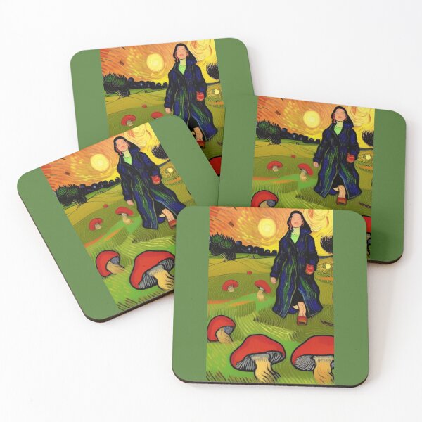 Item preview, Mushroom Girl (#03) Van Gogh style art [Create a set!] designed and sold by SolidEarthArt.