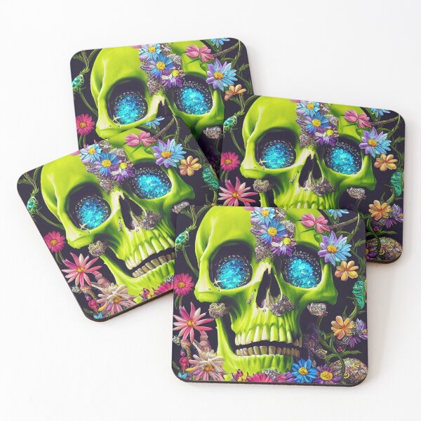 Item preview, Skull With Flowers American Gothic – Cute Floral Skull designed and sold by MadeByRobots.