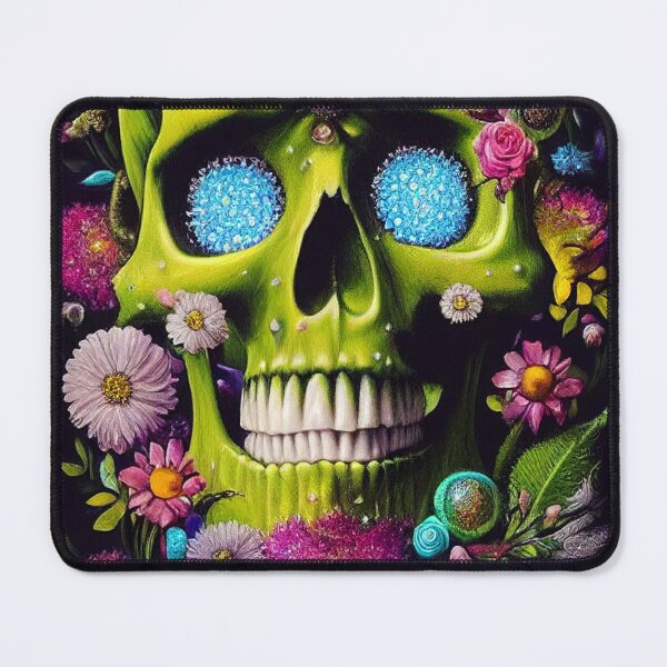 Item preview, Skull With Flowers American Gothic – Cute Floral Skull designed and sold by MadeByRobots.