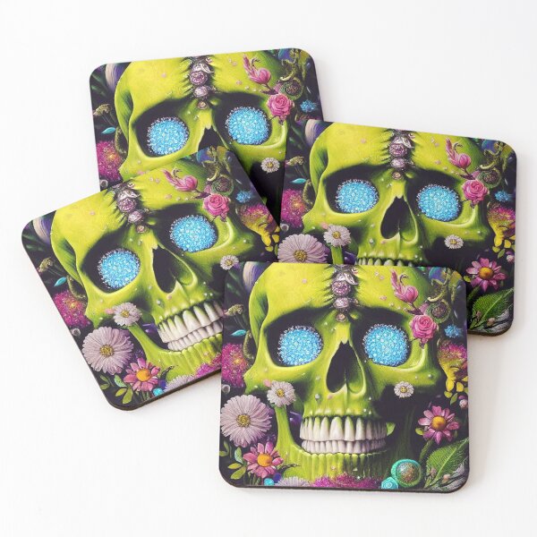 Item preview, Skull With Flowers American Gothic – Cute Floral Skull designed and sold by MadeByRobots.