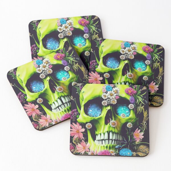 Item preview, Skull With Flowers American Gothic – Cute Floral Skull designed and sold by MadeByRobots.