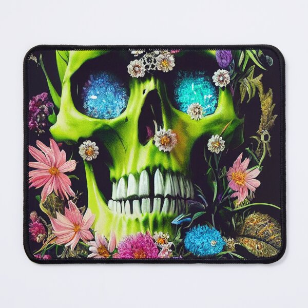 Item preview, Skull With Flowers American Gothic – Cute Floral Skull designed and sold by MadeByRobots.