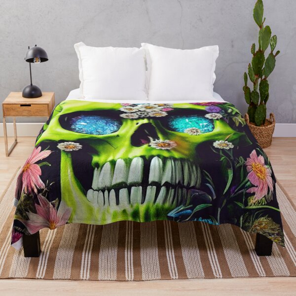 Item preview, Skull With Flowers American Gothic – Cute Floral Skull designed and sold by MadeByRobots.